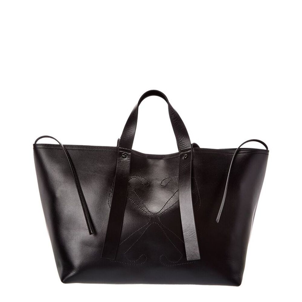 Off-White™ Day Off Medium Leather Tote, Black